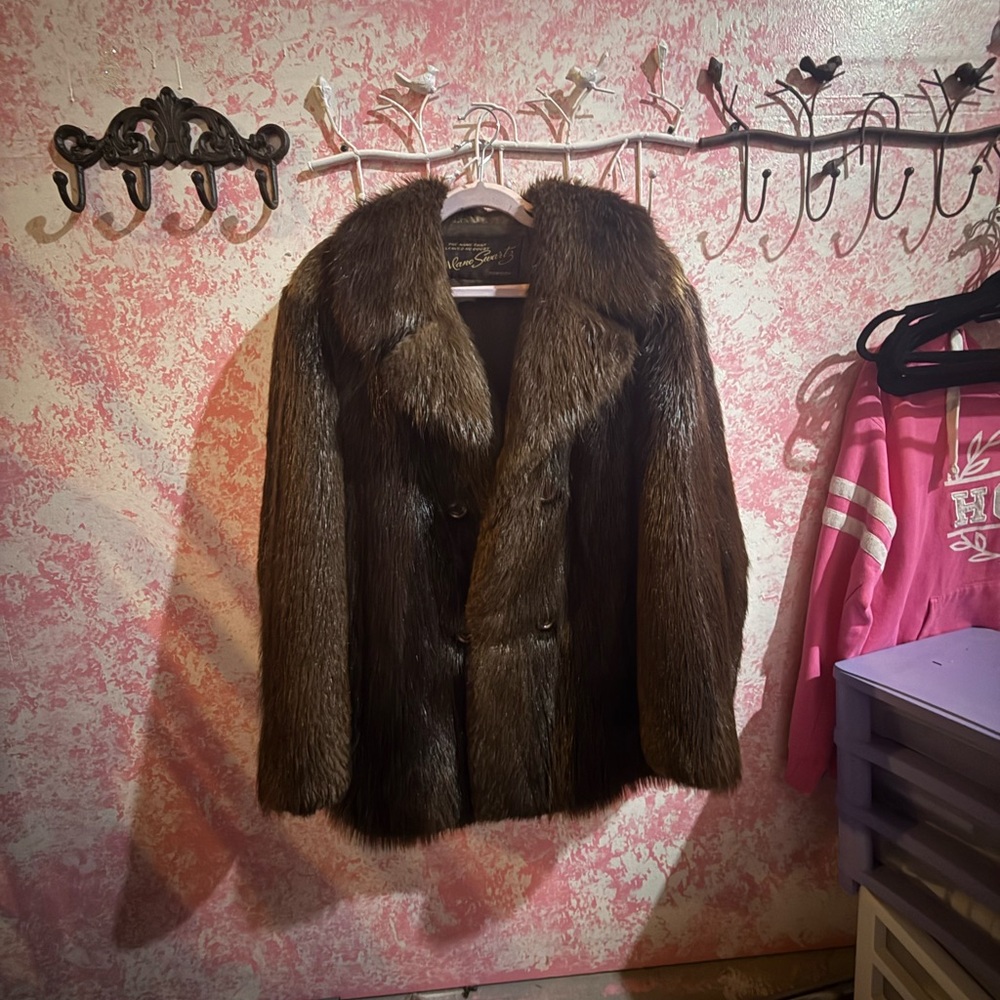 Elegant Dark Brown Real Fur Beaver coat! Soft ,shiny ,and silky!
